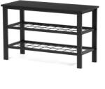  Fekete Fém Cipőtartó, 2 Polcos (artABO-W2015-BK)