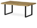  Tölgyszínű dohányzóasztal Fekete Fém Lábbal. Méret: 110x70x45 cm (artAHG-861-OAK)