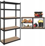 Rebel Tároló fém polc 2 az 1-ben5 garázs polc 180x90x40cm 750kg Rebel (RB-1251B)