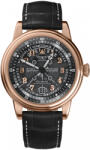 Aviator Férfi karóra, fekete szíj, rózsaszín arany tok, zafír üveg, automata (V.3.36.2.294.4 PL)