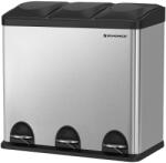 SONGMICS Szelektív hulladékgyűjtő 54L, pedálos szemetes 3 részes (LTB54L) - tutihome