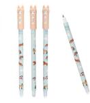 Miss Melody lovas radírozható zseléstoll - világoskék test barackrózsaszín kupakkal (IMO-DP-13363BARACK)