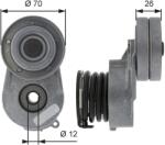 GATES Szíjfeszítő, hosszbordás szíj GATES T38496 for OPEL, VAUXHALL, HONDA (T38496)