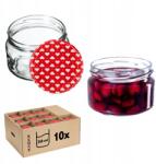 Kadax Befőttesüveg, 250ml, 10 db, lekvárhoz, mézhez, FI82 kupakokkal (K6004)