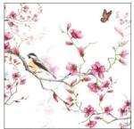 Ambiente Bird & Blossom white papírszalvéta 25x25cm, 20db-os