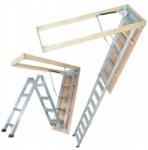  Állítható, összecsukható alumínium padláslétra, 158kg teherbírás, fa (5907021445122)