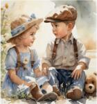 NORIMPEX - Puzzle Tablou Diamant: Prietenie 30x40cm - 1 - 39 piese