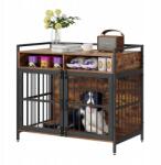 Vevor kutyaketrec, fa polc szekrény, 104cm, dupla ajtó (5906482326179)