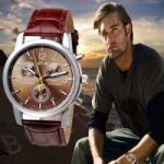 QUARTZ Ceas barbatesc casual - coffee Ceas