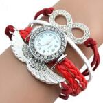 QUARTZ Ceas dama cu cristale si ornamente metalice (aripi de inger) - red Ceas