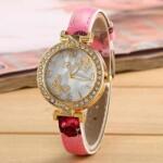 QUARTZ Ceas dama Butterfly Crystals - Pink Ceas