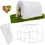 Focus Garden Kerti Alagút Fólia Üvegház, 3x2x2m, fehér, 6m2, horganyzott váz (001863)