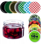 Kadax 10 db 250ml-es befőttes üveg, méz, gyertya, kupak FI82 (5903699452394)