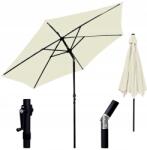  Kerti esernyő, 300cm, állítható, hajtókaros, fehér (5906076405990)