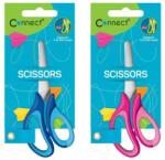 Connect Olló 13cm, iskolai Connect, gumírozott fogóval, műanyag élvédõvel, mérõskálával (000004140) - tonerpiac