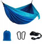  Függőágy Hinta, 2 személyes, kerti, kék, 300×200cm, 200KG (HAMAK TURYSTYCZNY OGRODOWY DUŻY)