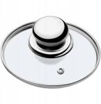 Kadax Üvegfedő, Size 14cm, serpenyőhöz, hőálló, fém fogantyú (K1918)