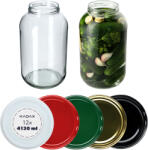 Kadax 12x Befőttesüveg, 4L, Uborka, Tégely, FI100 (K4997)