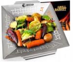 CE Grillkosár, rozsdamentes acél, 30cm átmérő, zöldség, hús, hal (x)