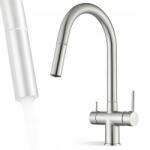 Armatura + Aurea konyhai csaptelep, háromutas, nikkel, ezüst (Wyciągana Wylewka Perlator Wytrzymała 3w1 HIT)
