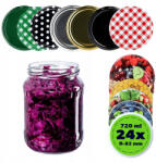 Kadax Befőttesüveg, 720ml, 24db, kupakkal, üveg (K7361)