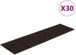 vidaXL 30 db sötétbarna lépcsőszőnyeg öntapadós téglalap alakú 3365728 (3365728)
