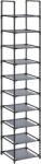 SONGMICS 10 szintes cipőtartó 33 × 33 × 173 cm, szürke (LSR110G01)