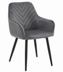  Valora WAAV étkezőszék - sötétszürke bársony, fekete lábakkal x 1