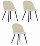  Valora BELLO szék, bézs, bársony, fekete lábak, 3 db