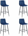  Valora TEOTO konyhai szék, sötétkék, bársony, fekete lábak, 4 db