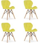  Valora WAKO bársonyfotel, sárga, modern dizájn, nappaliba, 4 db