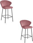  Valora GATTA bársony szék, sötét rózsaszín, bársony, fekete lábak, konyhai x2