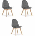  Valora NUUC szék, sötétszürke, bársony, ergonomikus kialakítás, 3 db