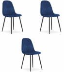 Valora DAPI CHAIR Modern sötétkék bársony ergonomikus szék x3