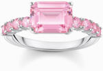 Thomas Sabo TR2451-051-9-54 Silver solitaire ring w. pink-coloured stones , női