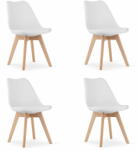  Valora RIKX fehér szék párnával és fa lábakkal x4