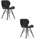  Valora WAKO öko bőr szék, fekete, fekete lábakkal x2