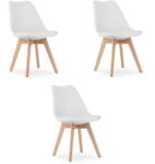  Valora RIKX fehér szék párnával és fa lábakkal x3