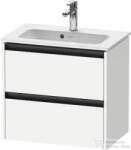 Duravit KETHO. 2 61x39 cm-es 2 fiókos alsószekrény mosdó és csaptelep nélkül, matt fehér K25255018180000 (K25255018180000)