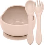 Petite&Mars TAKE&MATCH Szilikon 2 részes étkészlet, tál+evőeszközök, homok