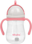 AKUKU Szívószálas itatópohár súlyozott véggel - rózsaszín (A0676)
