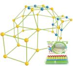 Kit de Constructie Fort 3D pentru Copii, Flippy, 560 g, 36 Sfere, 51 Tije, Panza Verde Impermeabil, 3 ani, Educativ, Multicolor (126421)