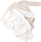 BabyCosy Set 2 body-uri cu maneca lunga petrecute bebe unisex -100% bumbac organic - Ecru cu buline, BabyCosy (Marime: 6-9 luni) (BC-CSY5756-6)