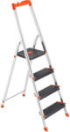 SONGMICS Scara aluminiu pliabila cu 4 trepte, latime trepte 12 cm, cu maner, sarcina 150 kg, 44x156 cm (EZ-GLT04BK)