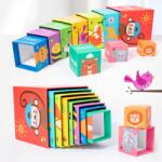  Jucarie de Construit, Flippy, Blocuri Stivuibile, +3 Ani, 10 Cutii, Invatare numere 1-10, 13.4 x 13.4 x 13.4 cm, Multicolor (134315)