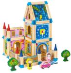 Eco Toys Set de constructii casa 6 in 1 din blocuri din lemn Ecotoys MA429