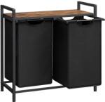 ARTOOL Raft baie cu cosuri rufe, Leobert, placa MDF, 2 rafturi, maro, 73x33x72 cm (2241_1)