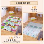  Covoras pentru Copii, Flippy, cu 2 Fete, Model Maimute/Indieni, din XPE+PE, Impermeabil, Antiderapant, Protectie Termica, +3 Luni, Pliabil, 150 x 200 x 1 cm, Multicolor (135725)