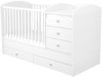 Hubners Patut copii transformabil din lemn cu 5 sertare Hubners Matei Maxi Kombi 120x70 cm alb (PTH5SMMAKAL) - esell
