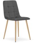 ARTOOL Scaun bucatarie/living, Artool, Kara, catifea gri, picioare metal natur, 44.5x50.5x87 cm (4035_1)